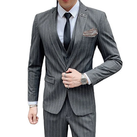 3-Piece Single Breasted Plus Size Waterproof Blazer Vest Pants Groom Wedding Business MTM Mens Suit Turkish Para Hombre
