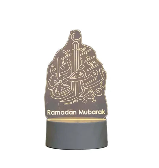Custom 3D   Material Warm White Crucifixion Ramadan Mubarak Decorative Piece LED Night Light Table Lamp