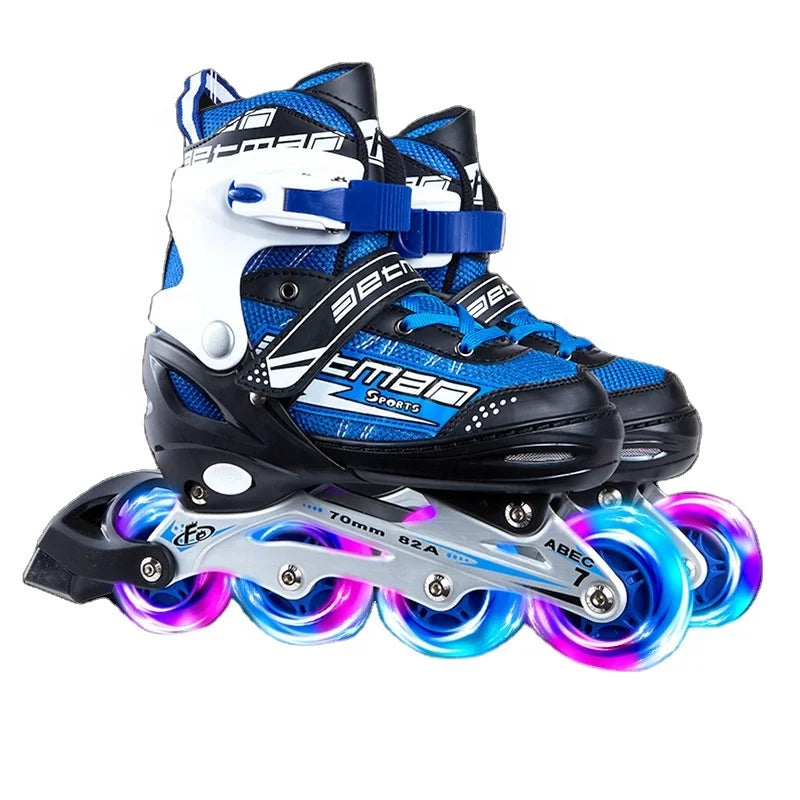 EACGkids Flashing Roller Skates Adjustable Inline Skates Roller Skate Shoes for Kids Girls Boys
