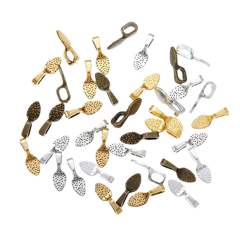 AA00244 DIY Jewelry Finding Making Zinc Alloy Glue on Bail Pendant Clasp Charm