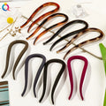 QIYUE PC Advanced Sense Simple U-Shaped Hairpin PC Solid Color Corner Comb Women's Hair Accessories