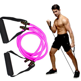 Upgrade Double Rubber TPE Toning Tubes Straps Portable Hip Arm Muscle Shaping Chest Expander Pull Rope Stretch Resistance Bands