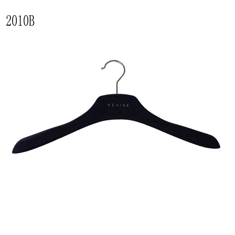 15 Inch Heavy Duty Adult Clothing Display Hanger Wide Shoulder Black Chrome Hook Anti-slip Multifunction ISO9001 Plastic