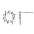 Circle Sterling Jewelry Gift Wholesale CZ Cubic Zirconia Sapphire 925 Silver Elegant Enamel Star Earrings