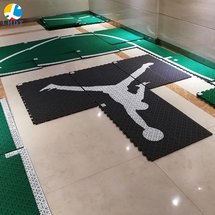 Court Flooring Sports Floor PP Plastic for Suspended Tiles Carpet Flooring  Removable  with Cushion