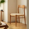 Classic Top Grain Wood Dining Chair With Solid Wood Legs Elegant Set Wood Style for Dining Room