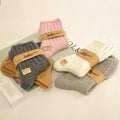Women Fine Cashmere Merino Wool Super Soft Warm Winter Fluffy Mid-Calf Tube Socks
