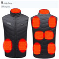 9 Heat Zones USB Sleeveless Heated Jacket Mens Winter Puffer Heated Vest Custom logo