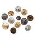 Diy Vintage Metal Copper Sewing Buttons Round Embossed Gold Silver Anchor Musical Notes Hole British School Uniform Jeans Button