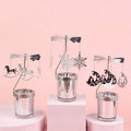 Rotating Metal Glass Tealight Candle Holder Gold and Silver for Wedding Table Decor Holiday Centerpieces