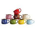 Customizable Retro Creative Glazed Ceramic Mug Single Cup Belly Coffee Tea Water Beer Lid Morning Breakfast Mug Coffee Color