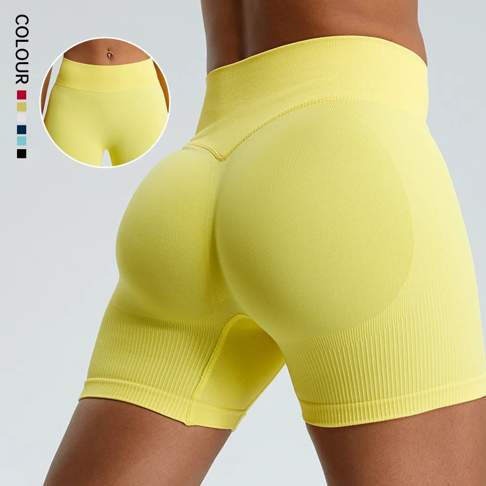 SHINBENE Enhance Seamless 2.0 Cloud 5" Women High Waist Booty Shorts Yoga Exercise Scrunch Biker Gym Shorts