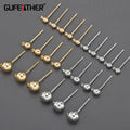 M575   Mini 18K Gold Plated Needles Diy Studs Earrings for Women Jewelry Findings & Components