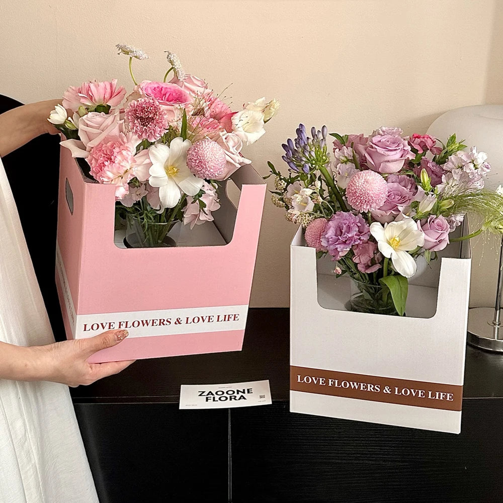 Fall in Color New Design Folded Flower Box for Fresh Floral Bottle Base Box