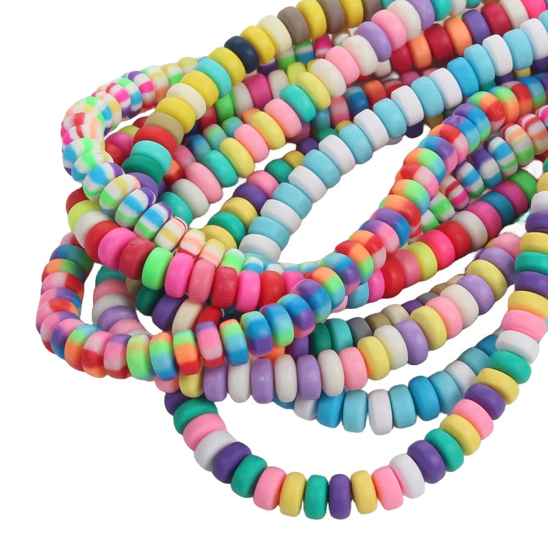 Hot Selling 4* 7mm Circular Abacus Beads Handmade Polymer Clay Beads for DIY Necklaces Hei Shi Loose Beads for Jewelry Making