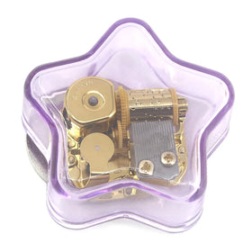 Wholesale Transparent Star Acrylic Music Box Sankyo Movement 18-Second Sound Duration Rotating Creative Marketing Gift Low Price