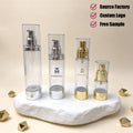 1oz 50 ml Face Cream Oil Spray Cosmetic Packaging 50ml 30ml 15ml 100ml 120ml Aluminum Silver AS Airless Pump Bottle for Lotion