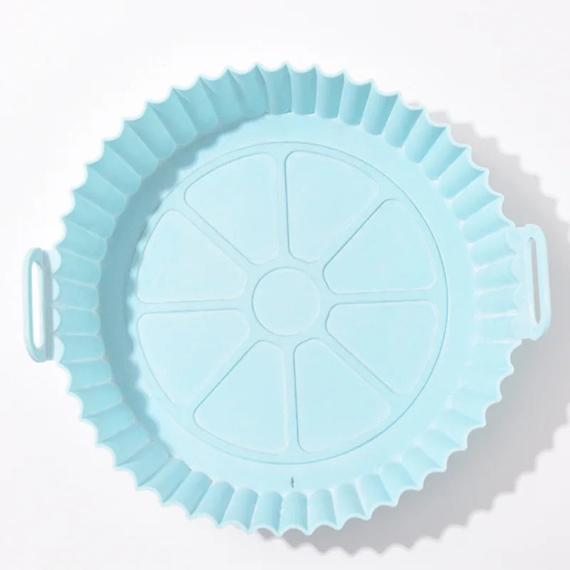 8inch Food Grade Stainless Steel Silicone Greaseproof Foldable Baking Airfryer Liner Mat for Air Fryer Oven Use