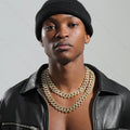 Geometric Square Chain Necklace CCB Acrylic Gold Plated with Diamond Cuban Style Chain Hip Hop Punk Anniversary Jewelry