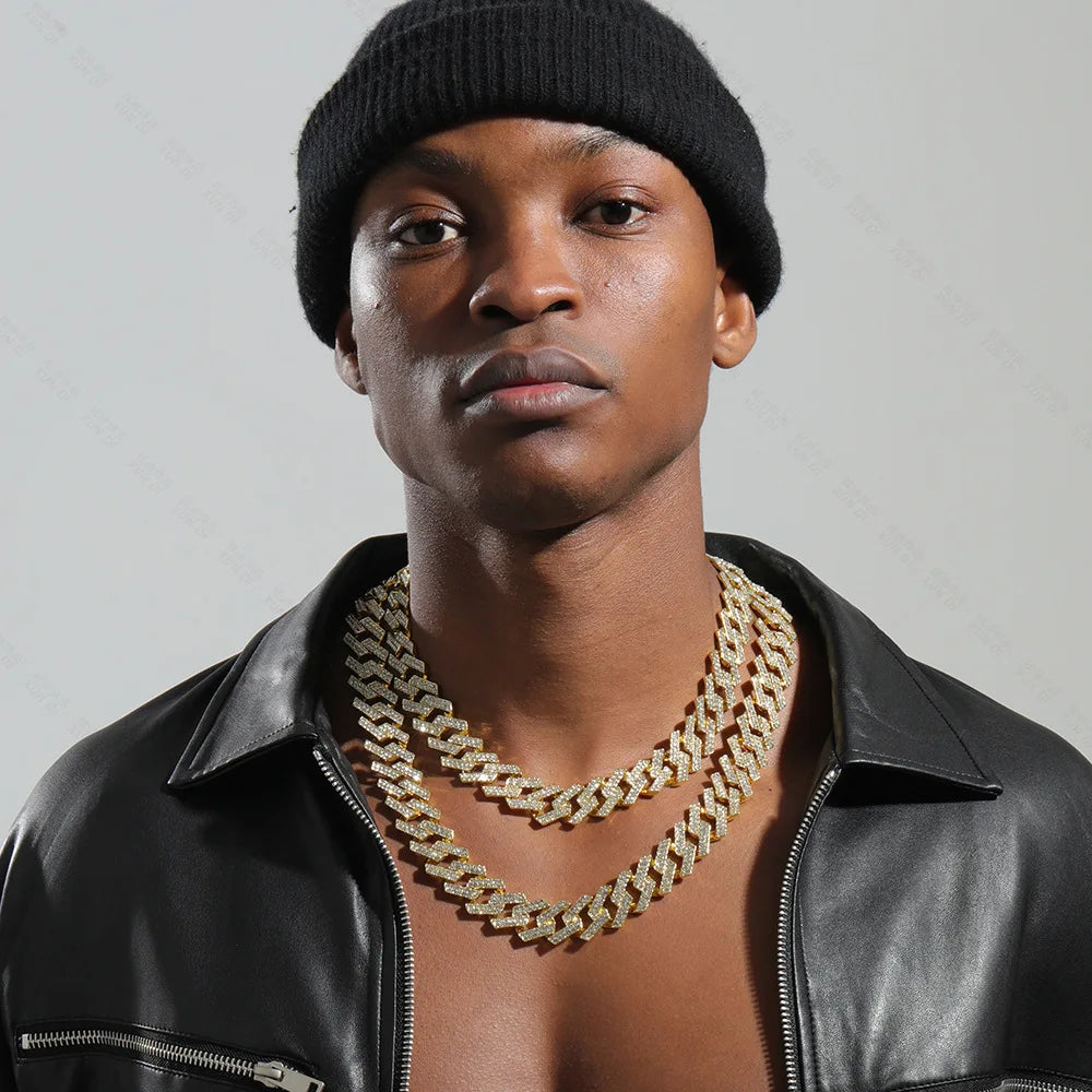 Geometric Square Chain Necklace CCB Acrylic Gold Plated with Diamond Cuban Style Chain Hip Hop Punk Anniversary Jewelry