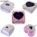 Newest 72W Quick Fast Drying Cordless UV LED Nail Lamps Pink Diamond Bling Rechargeable 30 Dual LEDS Nail Dryer