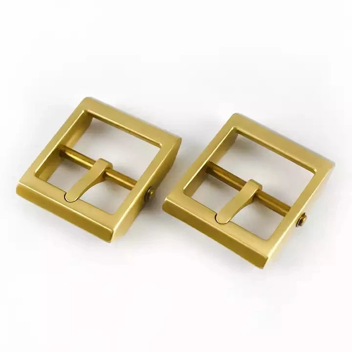 For Meetee YK156 Men's Vintage 40mm Brass Buckle Handmade Solid Accessories with Thick Leather Belt for Bag Parts & Accessories
