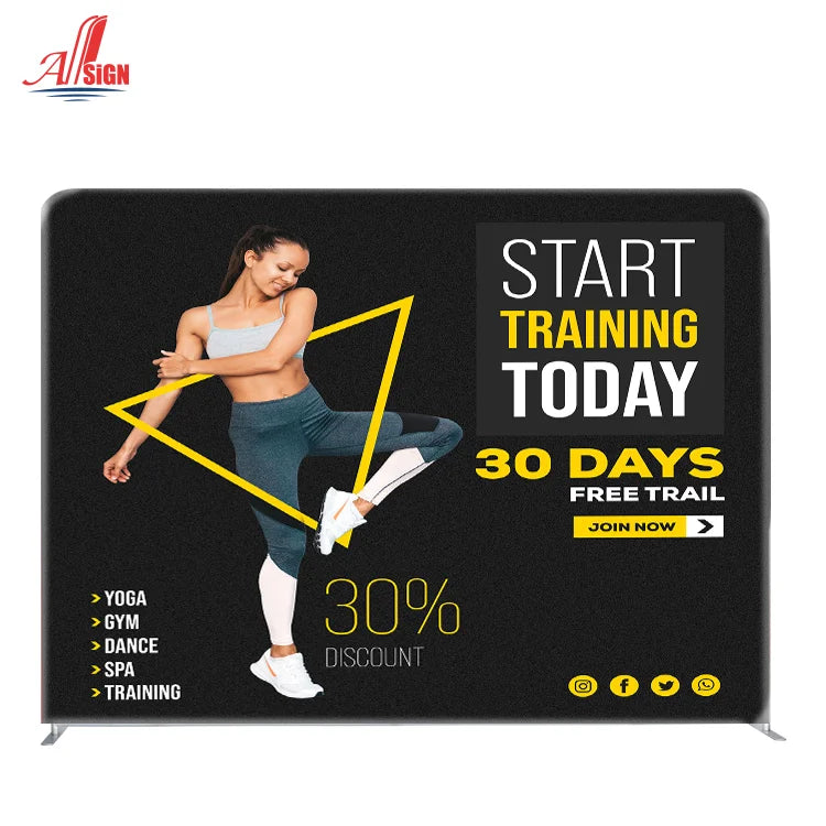 Portable Backdrop Stand China Factory Hot Sale Folding Curved Led Illuminated Tube Display