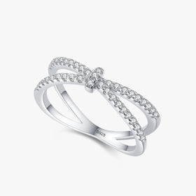 Ailmay 100% 925 Sterling Silver Classic Dazzling Staggered Line CZ Finger Ring for Women Luxury Wedding Engagement Fine Jewelry