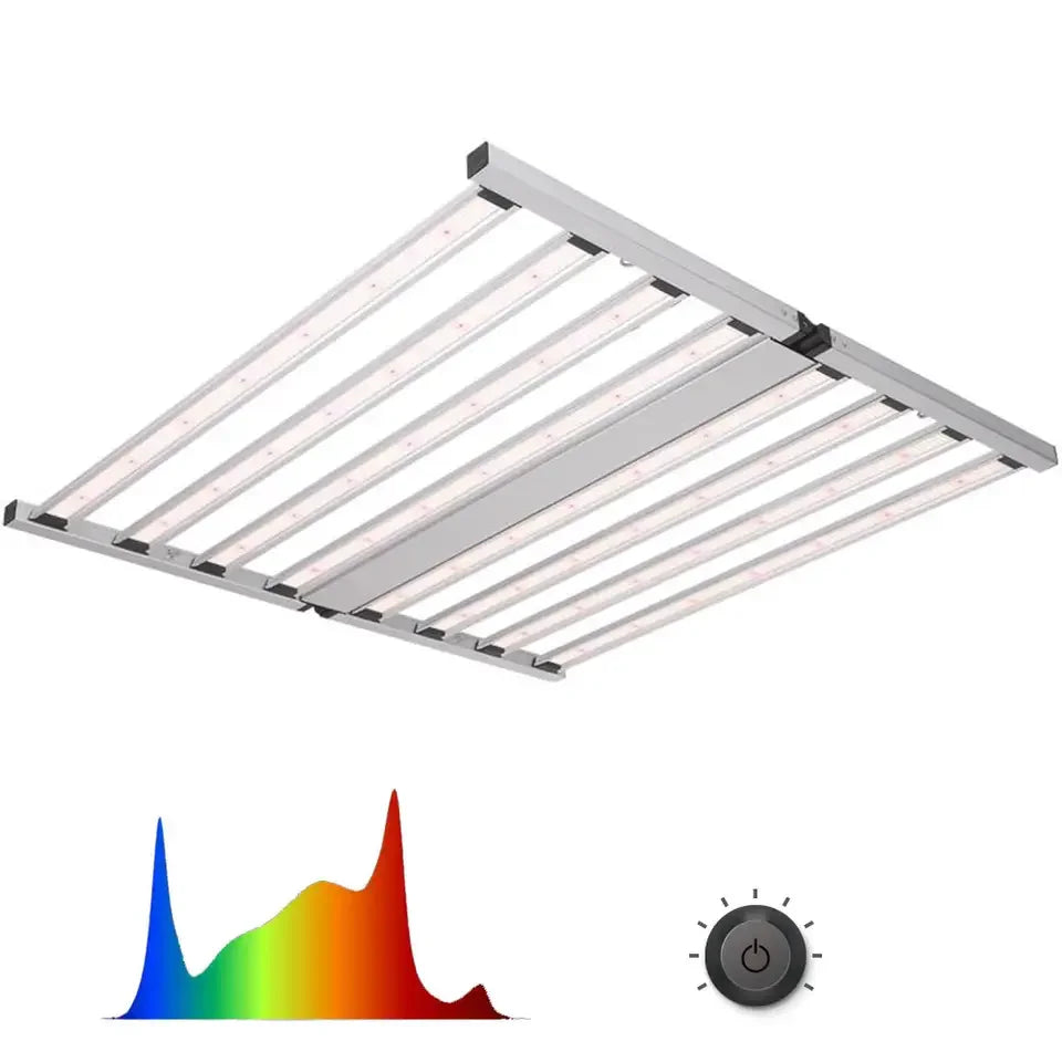 1000W Full Spectrum Grow Light UV IR Daisy Chain Foldable Dimmable Bar Style for Indoor Growing Commercial 5x5ft Core Coverage