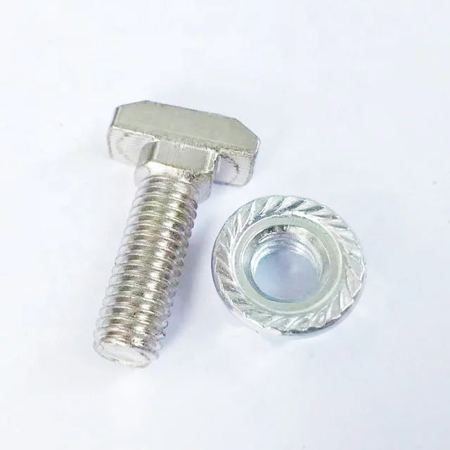 M8 T-Slot Screw Drop-in T-Bolt for 4040 Aluminum Profile Square Carbon Steel T-Head Bolt M8 X 20/25 with M8 Flange Nut