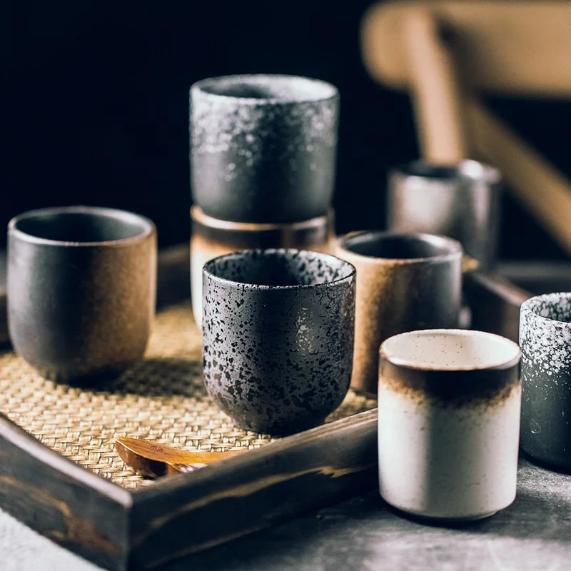 140ml 185ml Japanese Style Teacup Water Cup Stoneware Ceramic Hand-painted Kungfu Teacup Cuisine Drinkware