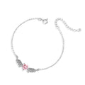 OAHLAN Fashion Jewelry Angel Wing Pink Cubic Zirconia 925 Sterling Silver Adjustable Bracelets for Women Birthday Wedding Gifts