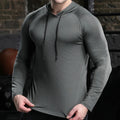 Compression Men Outdoor Sports Hoodies T Shirt Quick Dry Long Sleeve Tops Hood Male Running Activewear Casual Gym Sweatshirts