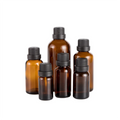 5ml 10ml 15ml 20ml 30ml 50ml Amber Glass Essential Oil Bottles for Liquid with Black Cap