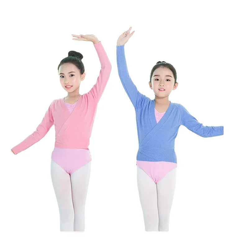 Long Sleeve Winter Wrap Knitted Sweater Ballet Dance Warm Dance Top Ballerina Clothes Sweater for Girls