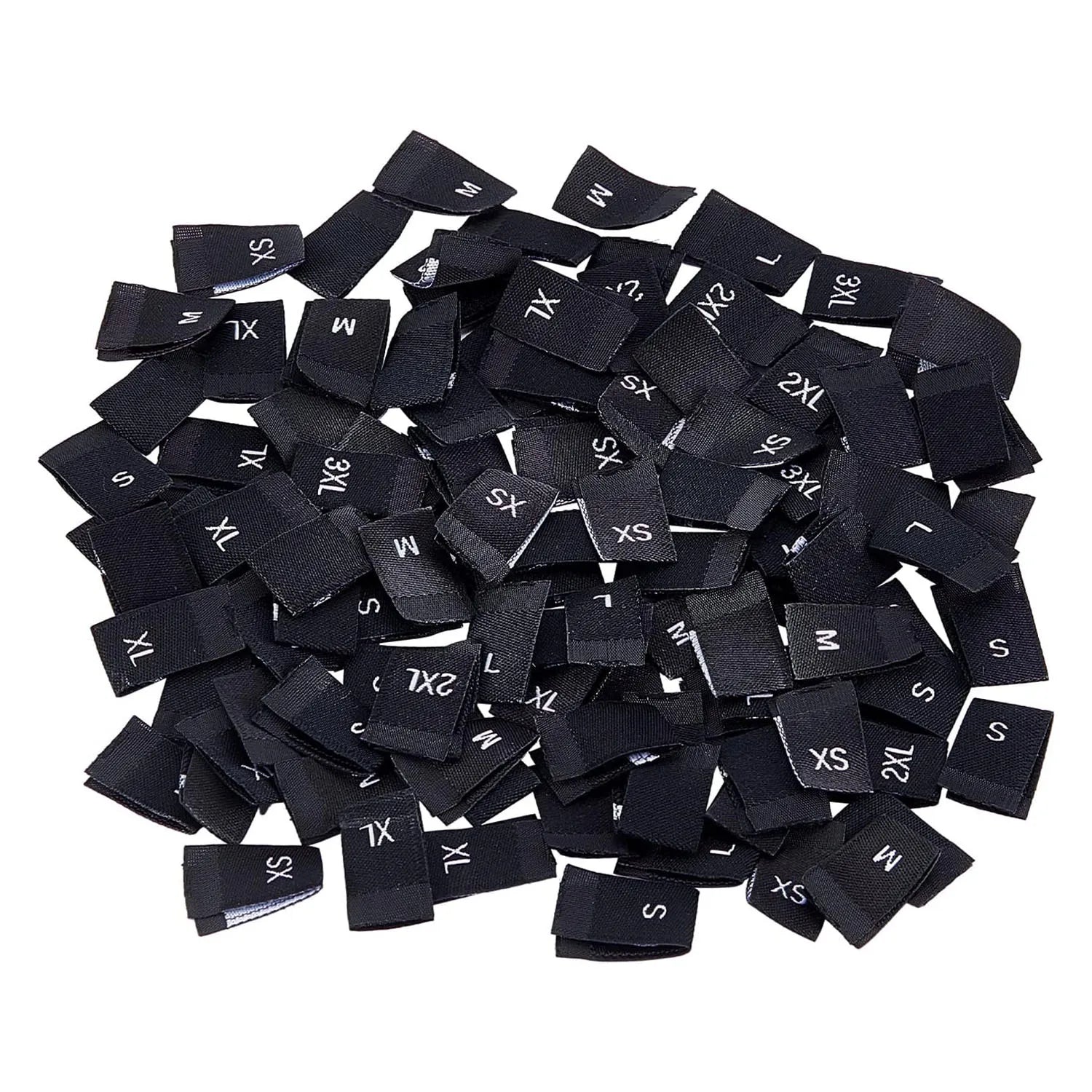 Factory Wholesale Custom Durable Polyester Washable Sewing Crafting Tags Folded Fabric Woven Clothing Size Labels for Garment