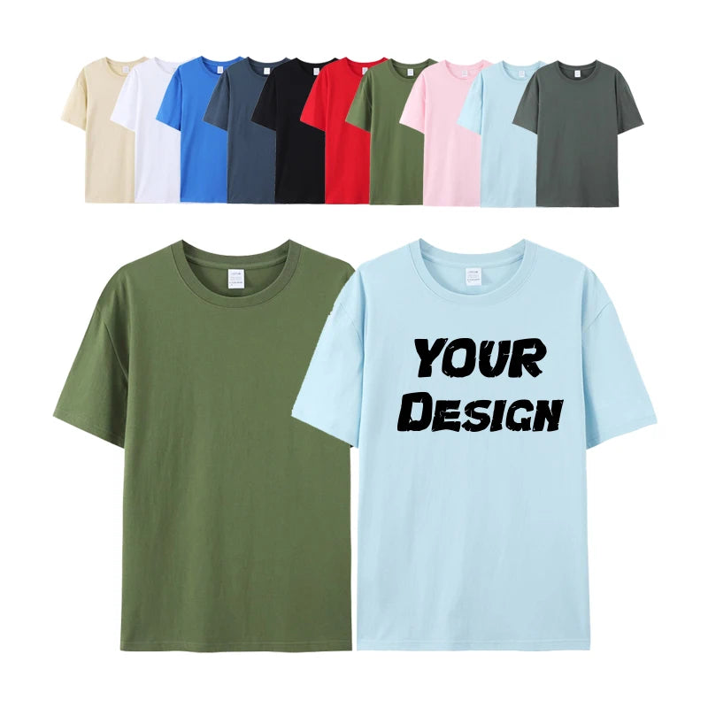 Wholesale 100% Cotton Mens Oversize T-Shirt Custom DTG Printed Logo Loose Fit Knitted Short Sleeves T-Shirt