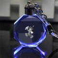Wholesale Custom Logo 3D Laser Engraved Clear K9 Crystal Keyring LED Light Dog Keychain for Personalized Use by Child