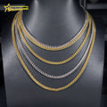 48H Shipping Hip Hop Jewelry Necklaces Fashion Gold Plated 4MM Stainless Steel Moissanite Rope Chain Men Women Link Chains