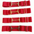 Solid Color Custom Logo 4CM Elastic Equestrian Belt Snaffle Bit Buckle Free Engrave Horse Riding Bits Made Nylon Material Spurs