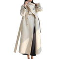 Jancoco New Design Scarf Collar Double Faced Cashmere Coat Women Elegant Long Wool Coat