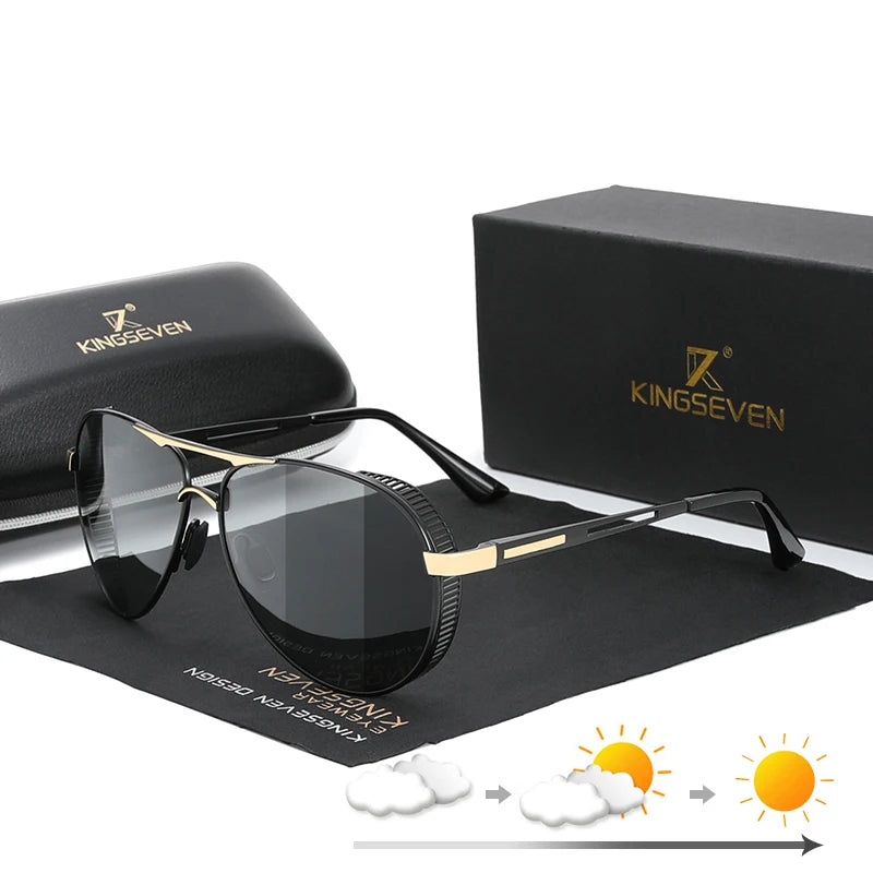 KINGSEVEN Sun Glasses Men Polarized Aluminum Pilot Style Glasses Custom Logo Women's Driving Eyewear Shades 7236