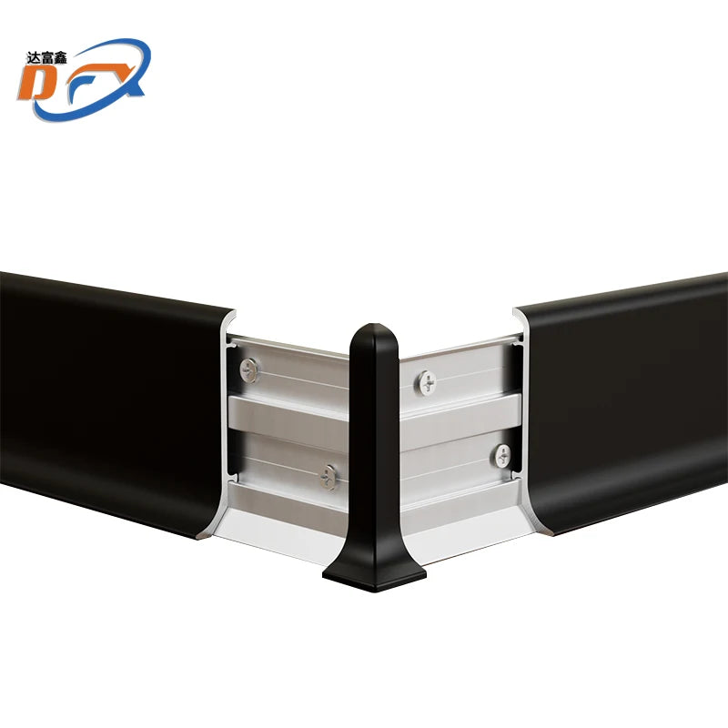 Skirting Board Manufacturer's  Easy Installation Wall Trims Tile Trim 4CM Tall Aluminum Alloy Snap-on Style Baseboard for Hotel