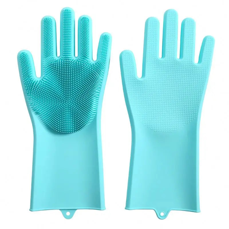Dog Bathing Shampoo Gloves with High Density Teeth Silicone Pet Hair Remover Brush Bath Shampoo Brush