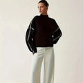 Fashion Women's Custom Sweet Spring Double Breasted Regular Length Arctic Velvet Turtleneck Sweater with Anti-Pilling Design