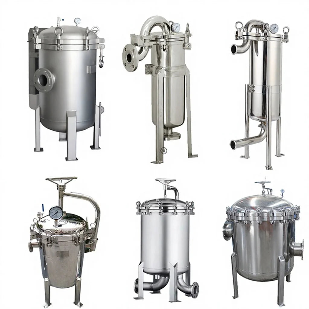 SS304 SS316 Industrial Stainless Steel Bag Filter Housing 0.2-2500 Micron Customized Size OEM 1 Year Warranty 90-250 Mirror