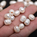 Hot Selling 8X10mm Natural Freshwater Cultured Rice Shaped Loose Beads 2mm Big Hole Pearls