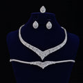 Echsio High Quality Bridal Jewelry Set New Fashion Necklace Bracelet Earrings Ring Wedding Sets for Women Wedding Party CN1117