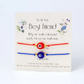 Handmade Cord Woven Friendship Bracelet String with Eye Beads Charm Bracelets Jewelry 2pcs Pack