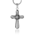Vintage 316L Stainless Steel Cross Necklace Chain Lobster Clasp Christian Jesus Pendant Necklace with Retro Stylish